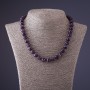 Amethyst Purple Chevron Bead Necklace, 10mm Diameter, 45cm Length