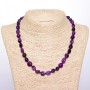 Natural amethyst necklace 'tumbled mix', 8–10 mm diameter, 45 cm long