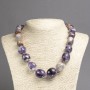 Elite Amethyst Natural Stone Necklace - Large Faceted Graduated Beads, 12-23 mm Diameter, 50 cm Length