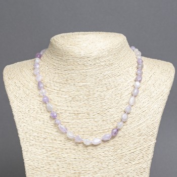 Natural Amethyst Bead Necklace, Faceted, 8x10 mm diameter, 45 cm length