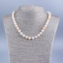 Selenite Necklace (Synthetic Acrylic) Smooth Beads, 8 mm Diameter, 50 cm Length ±