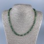 Natural chrysoprase necklace with a faceted bead, 6mm diameter, 52cm length +