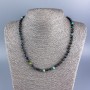 Chrysocolla natural gemstone necklace, faceted bead, 5 mm diameter, 50 cm length +