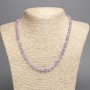 Necklace Amethyst (artificial tinted quartz) smooth bead, 6.5 mm diameter, 50 cm length
