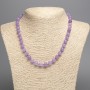 Amethyst Necklace (synthetic tinted quartz) smooth bead, 8 mm diameter, 50 cm length
