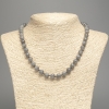 Necklace with natural Labradorite — smooth beads, diameter about 8.5 mm, length 50 cm