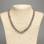 Gray Imitation Ocean Jasper Necklace, 8mm Smooth Beads, 48cm