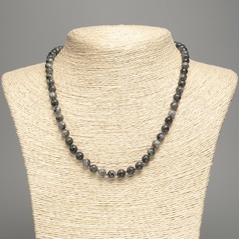Necklace of Black Acrylic, Imitation Labradorite