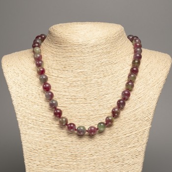 Polychrome Tourmaline Necklace (Synthetic) Smooth Beads, 10 mm Diameter, 50 cm Length ±
