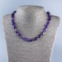 Faceted natural amethyst necklace, beads 13×11 mm, length 46 cm