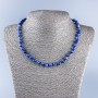 Sodalite Natural Stone Necklace, Faceted Round Beads, 7mm Diameter, 48cm Length +/-