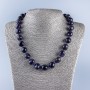 Faceted natural amethyst necklace, bead diameter 13x12 mm ±, length 48 cm ±