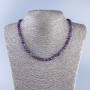 Natural amethyst necklace with faceted beads, 5.5 mm diameter, 50 cm length