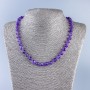 Amethyst natural stone necklace with a faceted bead, diameter 7.5 mm, length 50 cm