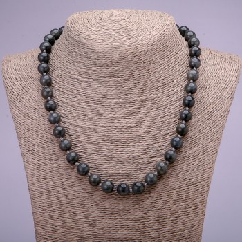 Labradorite Necklace with Smooth Beads, 10 mm Diameter, 45 cm Length