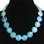 Moonstone Necklace 'Coin' 20 mm, length 48 cm