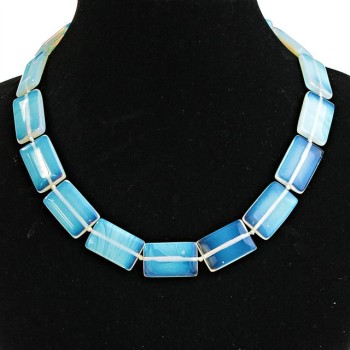 Moonstone Necklace Rectangular 18×26 mm, 47 cm long