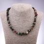 Natural tourmaline necklace, faceted 9 mm beads, 45 cm long
