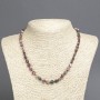 Faceted tourmaline bead necklace, 7 mm diameter, length 45 cm+