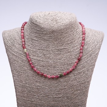Necklace of natural tourmaline square-cut briolette, 6 mm diameter, 45 cm length