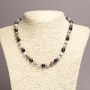 Natural Tourmaline Beaded Necklace with Smooth Beads, 8 mm Diameter (±), Length 45 cm+