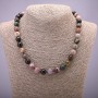 Natural Tourmaline Necklace with Smooth Beads, 10 mm (±) Diameter, 45 cm Length