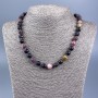 Necklace of natural Tourmaline with faceted beads, diameter 9 mm, length 48 cm