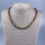 Tiger's Eye Natural Stone Necklace, Faceted Beads, 6 mm Diameter, 50 cm Length
