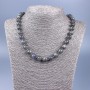 Labradorite natural stone necklace with smooth beads, 10 mm diameter, 50 cm length ±