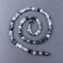 Hair quartz beads, faceted cube stones on a thread, diameter about 5 mm, length about 39 cm