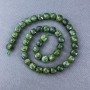 Jadeite Beads, natural stone, faceted cube, on a thread, diameter 9×9 mm, length 38 cm ±