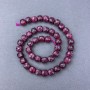 Rubellite Tourmaline Beads — Natural Stone, Faceted Cube Beads on Thread, 9x9 mm ±, 38 cm ±