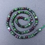 Zoisite Beads - Natural Stone, Faceted Cubes on Thread, Diameter 4×4 mm, Length 38 cm