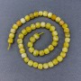 Yellow jadeite beads, natural stone, faceted cube on thread, diameter 7.5×7.5 mm, length 38 cm