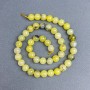 Yellow Turquoise Beads, Smooth Round, 8.5 mm diameter +/- on a thread, 38 cm long