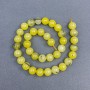 Yellow Turquoise Beads - Smooth Round Bead, 10 mm Diameter ±, On Cord, 38 cm Length ±