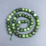 Canadian jadeite beads, natural stone, faceted round beads, 8 mm diameter ± on thread, length 38 cm+