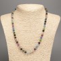 Natural Stone Bead Necklace, Assorted Smooth Beads, 6 mm Diameter, 50 cm Length +