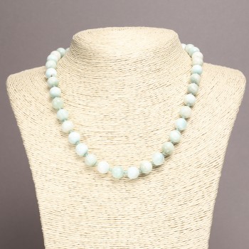Natural Larimar Necklace with Smooth Bead, 10 mm Diameter, 45 cm Length ±