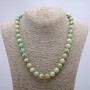 Natural amazonite necklace, smooth beads, 10 mm diameter, 46 cm length +