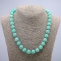 Natural Jadeite Necklace with a Smooth Bead, 12 mm (±) diameter, 46 cm length