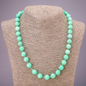 Amazonite Necklace (Synthetic) Smooth Beads, 10 mm Diameter, 48 cm Length
