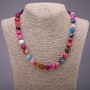 Necklace of natural agate, Assorted colors, faceted beads, diameter 10(±)mm, length 48 cm