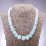 Opalite Moonstone Necklace (Synthetic) – Rondelle Beads, Graduated from 10x6mm to 19x14mm, 51 cm long