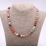Natural Stone Assortment Necklace with Smooth Beads, 8mm Diameter, 45cm Length