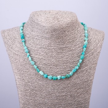 Amazonite Necklace with Granulation, Bead Diameter 5-7 mm, Length 47 cm