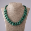 Necklace Cleopatra Malachite (pressed) chain with 12x25 mm links and 10 mm bead, 50 cm long