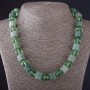 Hexagonal Jade Necklace with Czech Crystal, 48 cm long, 13 mm diameter
