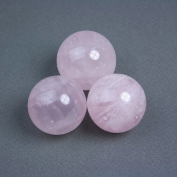 Natural Rose Quartz Ball, natural stone souvenir, diameter from 30 mm ±, weight from 60 g (price per piece)