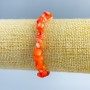Orange mother-of-pearl bracelet with faceted beads, diameter 8x6 mm, length 18 cm (stretch)